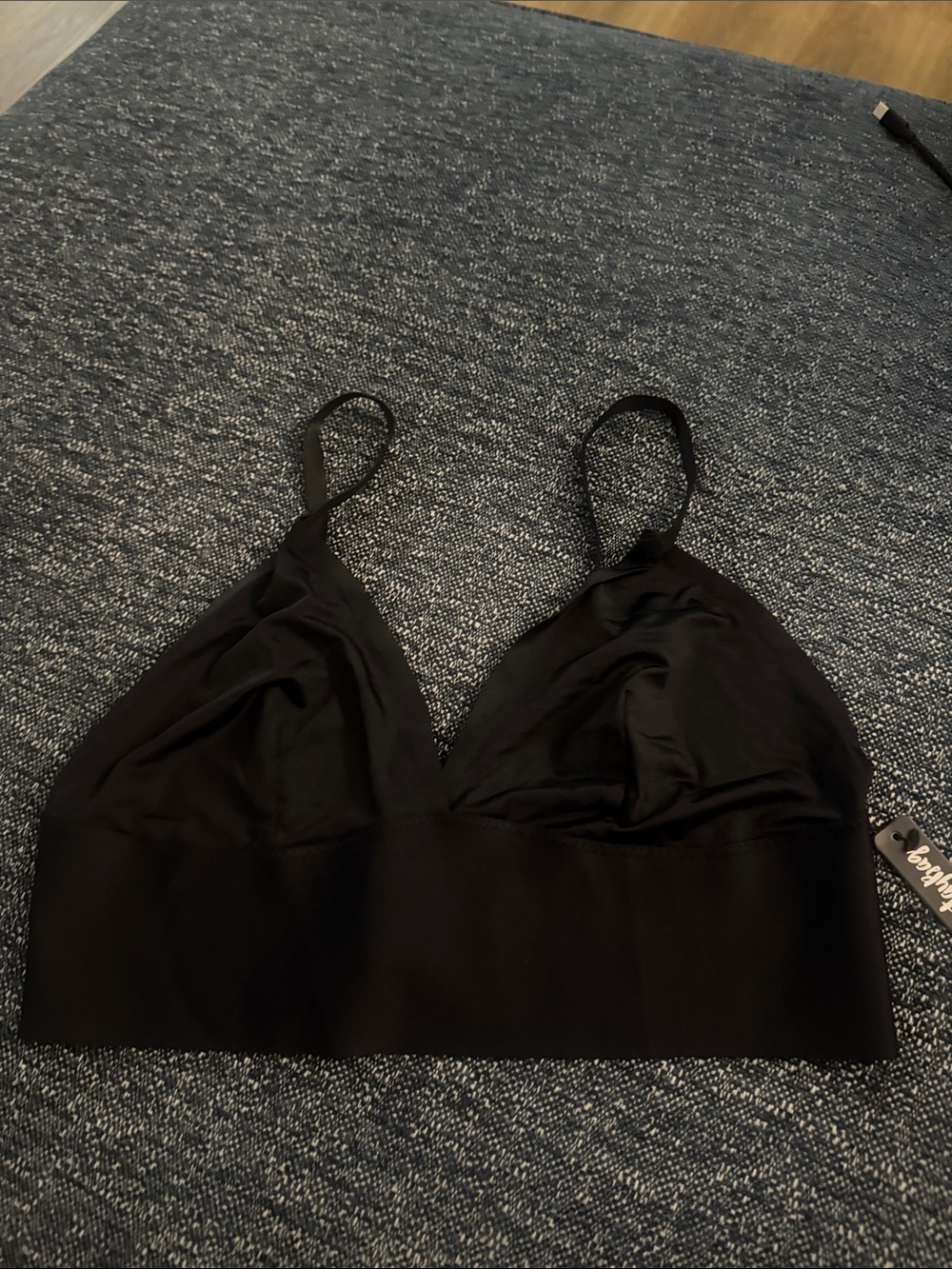 Seamless Black Bralette with Adjustable Straps